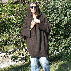 manteau a capuche en laine
