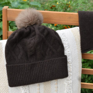 Bonnet femme en duvet de yack 10 bonnet marron duvet de yack