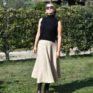 jupe longue beige en laine