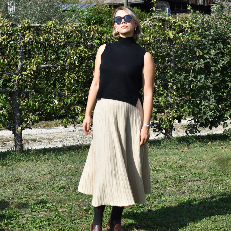 Jupe longue en cachemire 3 jupe longue beige en laine