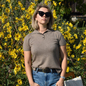 Polo femme en cachemire manches courtes 13 polo femme en cachemire sans manches