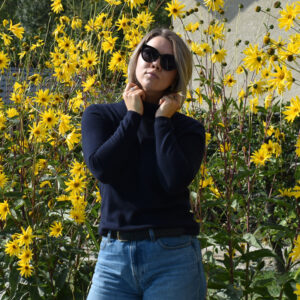 Pull col roulé en cachemire 18 pull femme bleu marin en cachemire