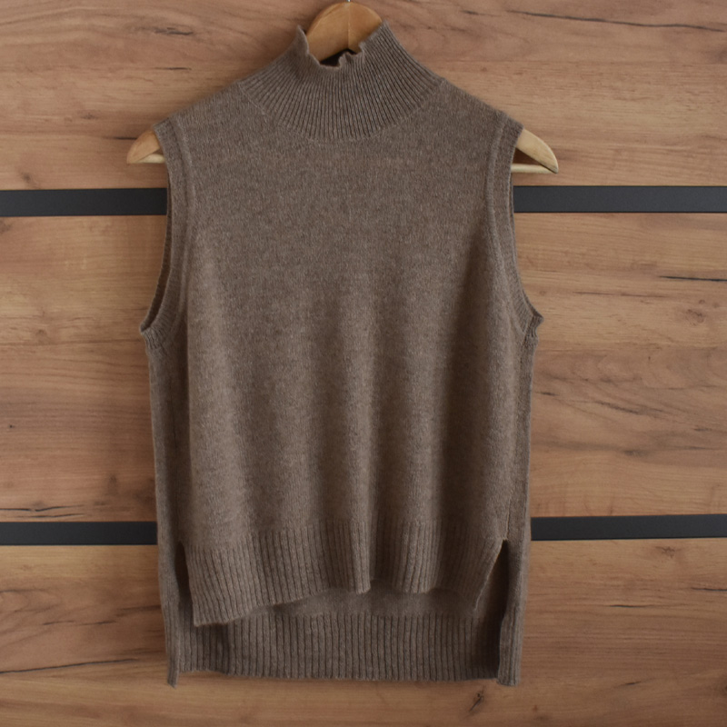 Pull sans manches en cachemire 9 pull sans manches marron en cachemire